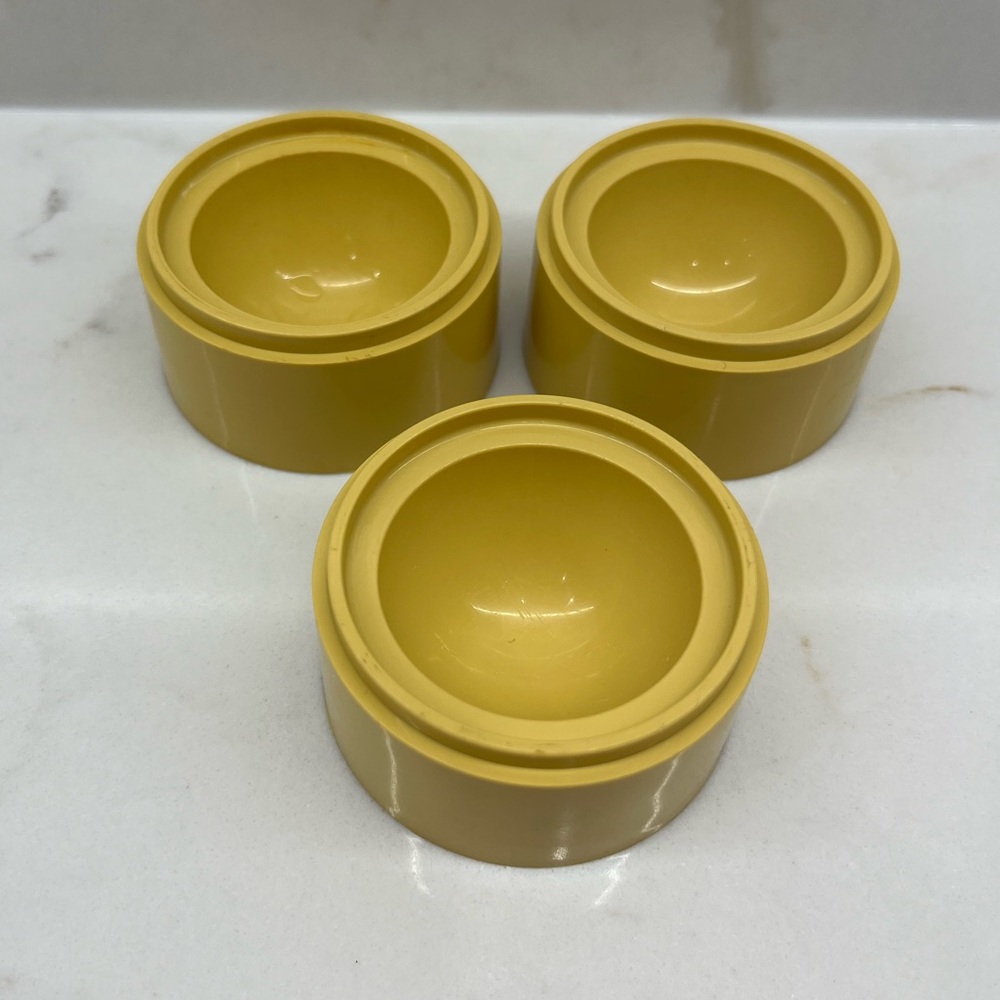 Set of 3 Vintage Yellow Stackable Tupperware Egg Cups MCM